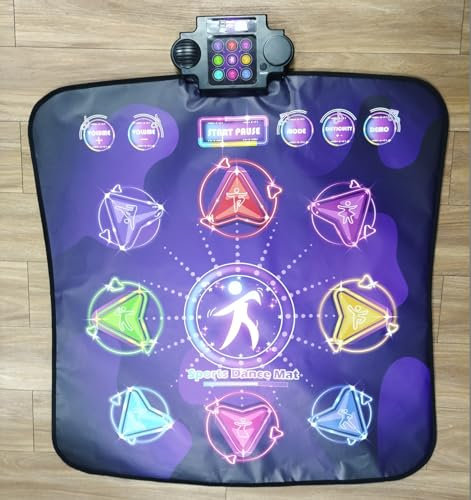 CXWLMAT Kinder Tanzmatte für Mädchen von 3 4 5 6 7 8+ Jahren, 9 Spielmodi mit Einstellbarem Schwierigkeitsgrad & Lautstärke, Sichere Tragbare Musik-Tanzmatte mit 9 Tasten für Drinnen & Draußen