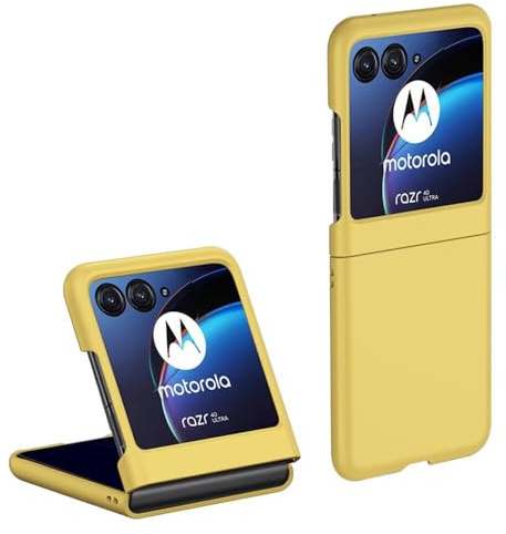 Topme Coque de téléphone Hard Skin pour Motorola Moto Razr 70 / Razr 60 / Razr 50 6.9, Manchon de Protection Antichoc en Polycarbonate - Jaune