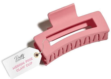 Pretty London – Matte Hair Claw Clip for Women – Pink Non-Slip Claw Clip for Thick, Fine or Long Hair – Medium Hair Accessories for Updos – 1 Pack