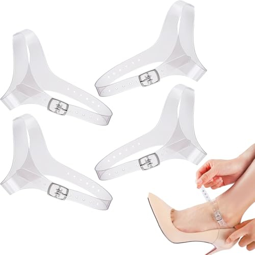 2 Pairs Clear Silicone Heel Straps for Women - Adjustable Anti-Slip Ankle Bands for High Heels & Various Shoe Types