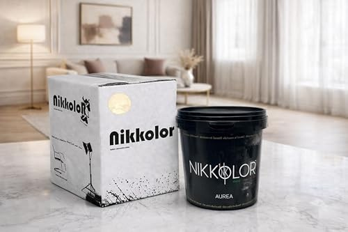 Nikkolor Aurea - Pittura Antimuffa Effetto Sabbiato - 1 L - Golden Sand