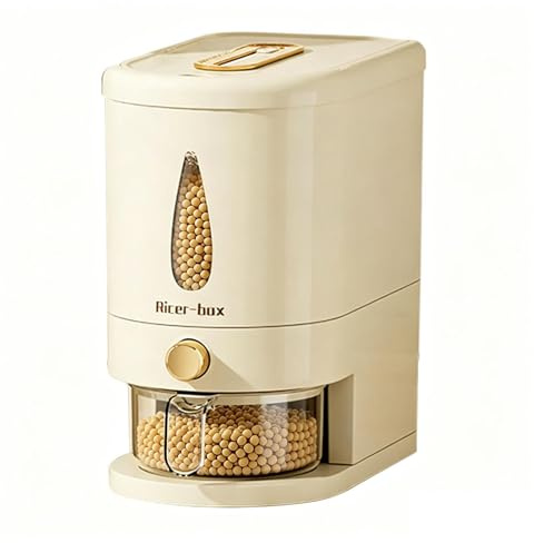 Rice Dispenser,5kg Capacity Airtight Bin | Cereal Container with Measuring Cup,for Rice Grain Oatmeal Soybean Corn Cereal Pet Food Home Kitchen Pantry Countertop