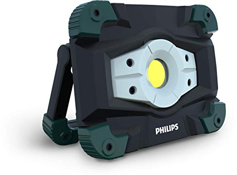 Philips EcoPro50 LED-Arbeitsleuchte, tragbarer wiederaufladbarer LED-Strahler aus Aluminium, Baustrahler, 1000lm, Powerbank Funktion