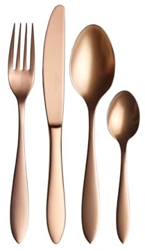 Villeroy und Boch Manufacture Cutlery Tafelbesteck für bis zu 4 Personen, 16-teilig, Edelstahl, Kupfer