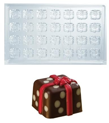 Martellato Stampo per Cioccolatini Praline Pacco di Natale 28 Cavità in Policarbonato