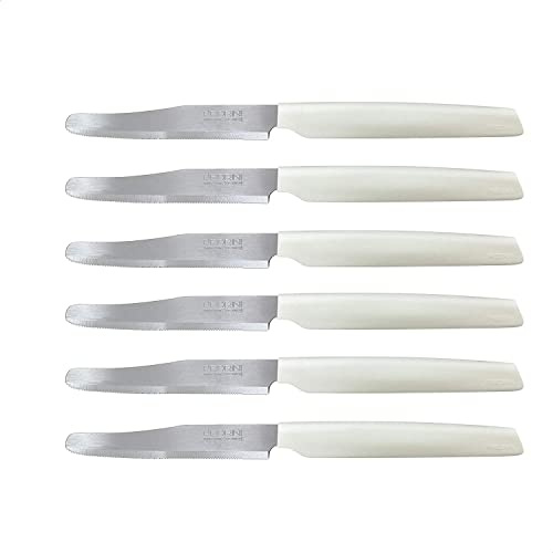 PEDRINI 04gd027 coltelli da tavola in acciaio inox, set di 6 - bianco