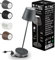 V-TAC Dimmbare LED Tischlampe Kabellos mit Touch-Bedienung - Wiederaufladbar Grau Lampe für den Innen und Draußen - Außenbereich IP54 - Hause Restaurant - 4400-mAh-Akku - Warmweiß 3000K