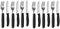 Victorinox 12-tlg. Tafelmesser - Tomatenmesser Besteck Set Swiss Classic mit Wellenschliff rostfrei - Swiss Made - Schwarz