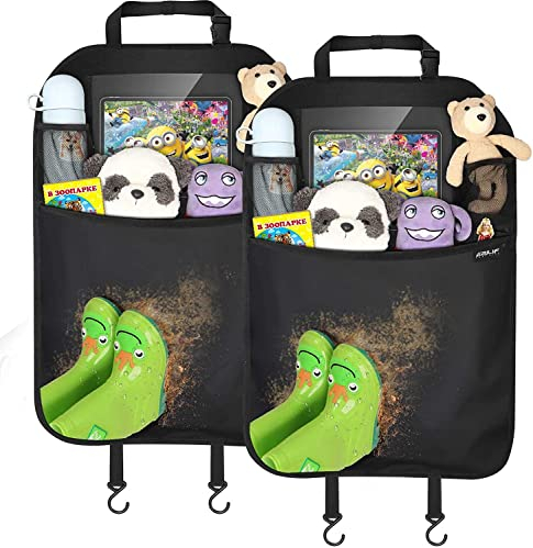 HENGBIRD Rücksitz Organizer zum Schutz ihrer Autositze, 2 Stk Sitzschutz Auto Rückenlehne Autositz Wasserabweisender für die Rückseite der Vordersitze Auto Organizer Kinder