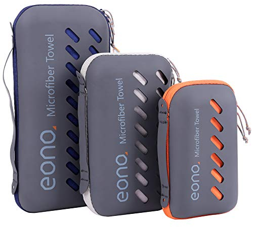 Eono Mikrofaser Handtuch, 8 Farben - Kompakt, Ultra Leicht, Schnelltrocknend - Mikrofaserhandtücher – Ideales Sporthandtuch, Strandhandtuch, Reisehandtuch und Badehandtücher