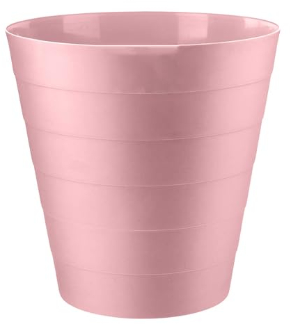 MantraRaj Plastic Waste Paper Bin 6L Round Waste Basket Trash Can Lightweight Rubbish Bin for Kitchen, Bedroom, Bathroom, Open-Top Design, Outdoor Garbage Container Dustbin (Pink)