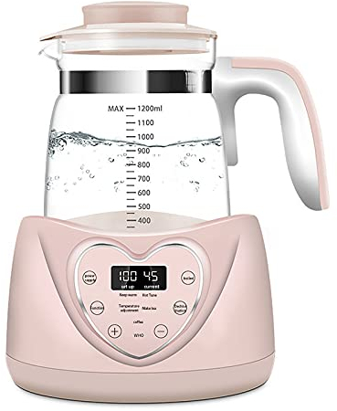 Generic Formula - Hervidor de agua con temperatura precisa, calentador de leche para bebé durante 24 horas, 1,2 l, protección instantánea para hervir en seco, calentador de agua con adaptador de