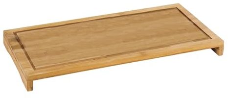 Acomoda Textil – Tabla de Cortar de Bambú para Cocina. Bandeja de Madera Resistente para Picar, Trocear y Servir. (Tabla Cubre Vitrocerámica, 54x28x4,5 cm)