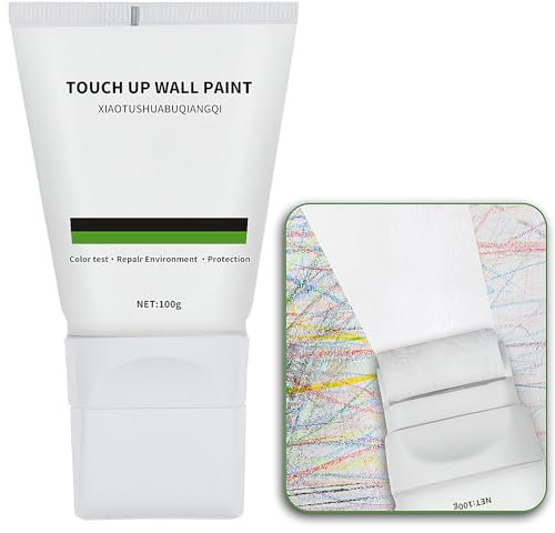 Pintura para retoques de pared, 100 g, color blanco, rodillo para reparación de paredes, pintura blanca, pintura para retoques de pared con graffiti y manchas