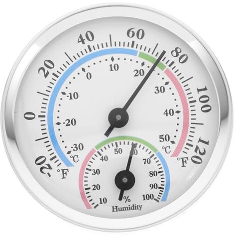 Milisten Mini Higrómetro Termómetro De Aluminio Portátil Sensor De Alta Precisión Para Temperatura y Sauna Baño Jardín y Oficina