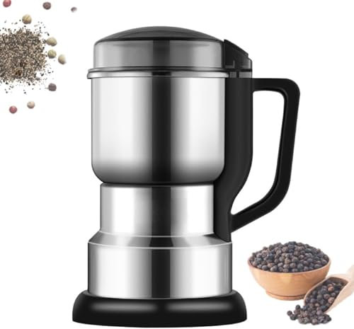 Molino de Café Eléctrico & Molino de Especias Polvo Fino – 400W Cuchilla de Acero Inoxidable Alta Velocidad, 400g Capacidad, Molinillo para Granos, Hierbas, Cocina