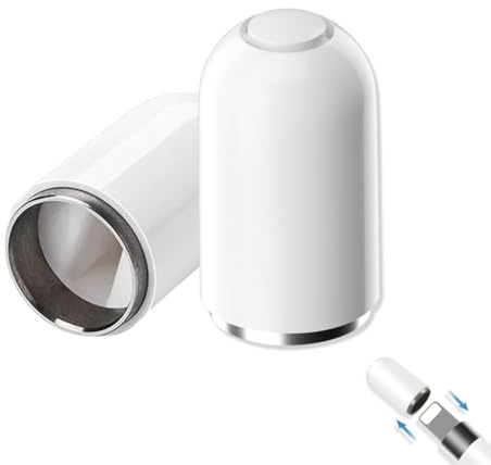 JUGUTA Tapa De Lápiz, Tapas Magnéticas, Tapa De Repuesto Magnética, Para Cubierta Protectora De Respaldo, Protege El Puerto De Carga, 1 Piezas, Blanco.