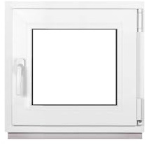 Framex Ventana Pequeña Para Sótano, Interior/Exterior Blanco, 65 x 60 cm (650 x 600 mm), Triple Acristalamiento (32 mm), Giratorio Inclinación DIN Izquierda