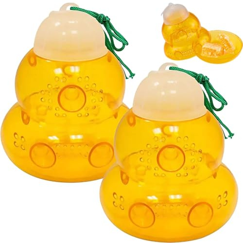 Getingfällor Utomhus Hängande Kalebass-Typ Getingfångare Bikupafälla Bifångare for Hushållsträdgård Fruktträdgård(2pcs)