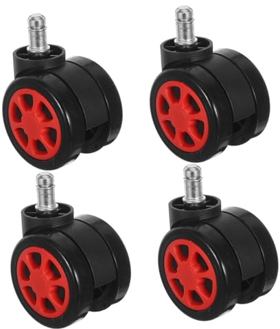VILLCASE 4pezzi Ruote Ricambio Per Sedia Ufficio Ruote Per Sedie Rotelle Compatibili Pavimenti Duri e Silenti e Resistenti