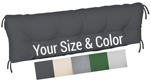 Cojín para columpio de Hollywood a medida, cojín individual para banco o cojín de respaldo, resistente a la intemperie, resistente al agua, colchón grueso para jardín en color deseado [133]