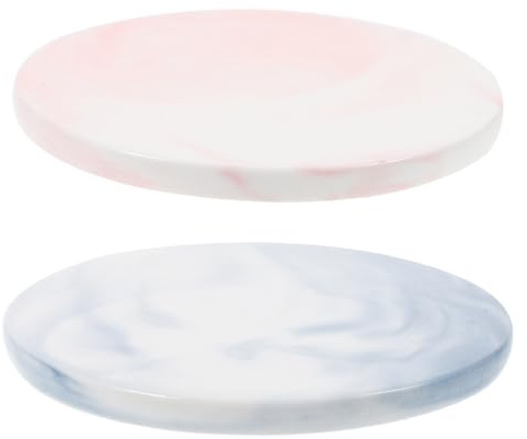 FIXOSHEE 2 piezas Placa Cerámica Resistente al Calor para Sellos de Cera de Posavasos Redondos Rosa y Azul Protección para Mesa y Soporte para Sellado de Lacre