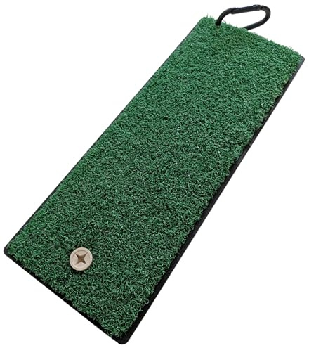 Premium Winter Golf Practice Mat 32x12cm – Durable Non-Slip Base, Portable with Carabiner Clip & Tee Holder – Real Turf Feel for All-Weather Training