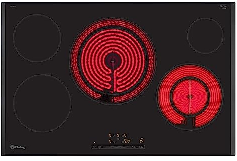 Balay - Placa vitrocerámica, 80 cm, Zona gigante de 28 cm, Control deslizante, Negro, sin marco inoxidable, 3EB785LQ