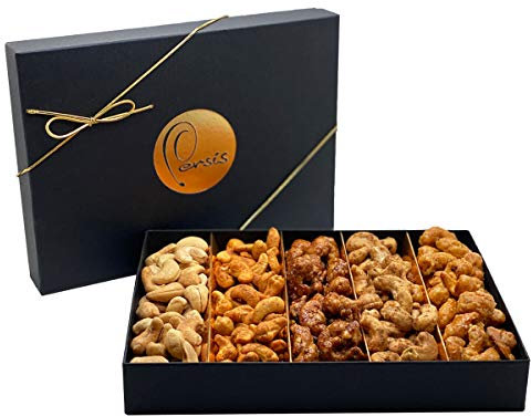 Persis Premium Cashew Selection Gift Box - Healthy Gourmet Snack Box - Luxury Gift For Christmas, New year, Friends And Family