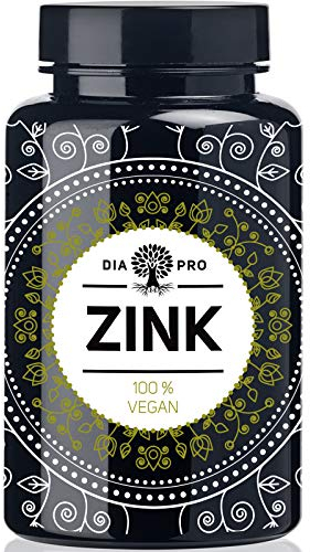 DiaPro® 365 Stück Hochdosierte Zink-Tabletten 25 mg bioverfügbares Zink pro Tablette aus Zink-Bisglycinat Jahresvorrat 100% Vegan Laborgeprüft