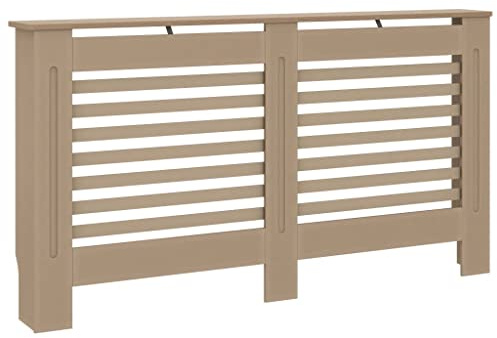 vidaXL Radiator Cover – MDF Cabinet with Slatted Design, Brown – Providing Extra Shelf Space for Home Décor Items