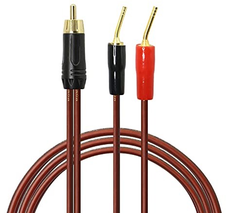 MEIRIYFA RCA zu Pin Stecker Lautsprecher Kabel, RCA Stecker zu Dual Pin Stecker Audio Kabel für DJ Verstärker Subwoofer Mixer - 2M