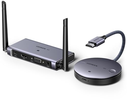 UGREEN HDMI Wireless Transmitter and Receiver 4K 30HZ, 5G/2.4G HDMI Extender 164FT/50M, HDMI Funkübertragung für Audio/Video von Laptop/Kamera/TV Box/DVD/Spielkonsole zu TV/Monitor/Projektor/Soundbar