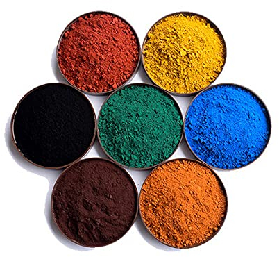 Eisenoxid-Pulver,7 Stück,kosmetische Pigmente, schwarzes Eisenoxid, gelbes Eisenoxid, rotes Eisenoxid,blaues Eisenoxid, grünes Eisenoxid,orangefarbenes Eisenoxid und braunes Eisenoxid,25 g pro Farbe