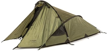 Snugpak Scorpion 2 IX WGTE Zelt – Leichtes Campingzelt mit Fly First Pitch, wasserdichtes 5000 mm PU-beschichtetes Außenzelt – schwer entflammbares, Robustes Zelt mit Innentaschen, mit Tasche und