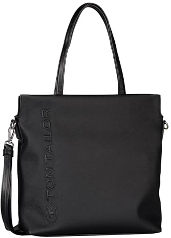 TOM TAILOR Rosa Damen Shopper Umhängetasche Reißverschluss Mittelgroß Schwarz