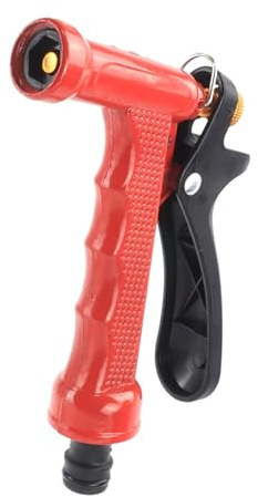 Pistolet d'arrosage - pistolet en métal rouge, design ergonomique, plusieurs modes d'arrosage, connexion facile au tuyau, durable et résistant à l'usure