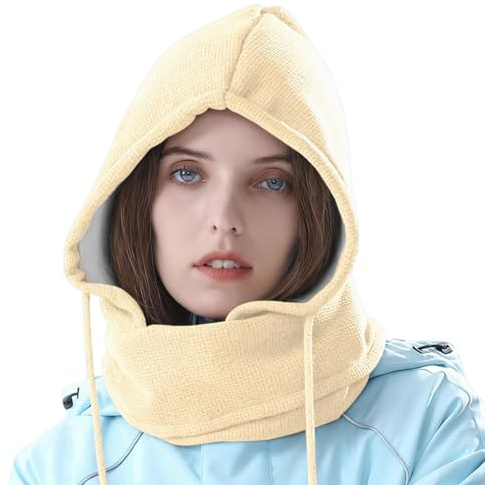 Rayson Gorro de Invierno Mujer Termico Capucha Bufanda Forro Polar con Cordón Balaclava Hombre Pasamontañas de Punto Sombrero para al Aire Libre