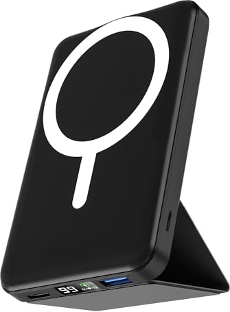 Podoru Power Bank para MagSafe,10000mAh Plegable Magnetico Bateria Portatil
