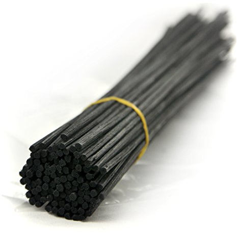 Ougual 100 Pieces Rattan Reed Diffuser Replacement Refill Sticks 12 (30cmx3mm, Black)