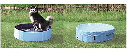 Trixie 39482 Hundepool, ø 120 × 30 cm, hellblau/blau + Abdeckung für Hundepool # 39482, ø 120 cm, hellblau