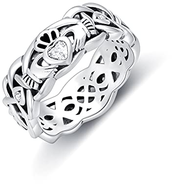 Seiyang Irische Herz Claddagh Ring mit AAA Zirkonia Irische Damen Ringe Silber 925 (6)