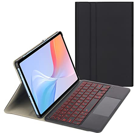 Bueuwe Tastatur hülle für Samsung Galaxy Tab S5e 10.5 2019-7-farbige Bluetooth-Tastatur mit Hintergrundbeleuchtung und Touchpad für SM-T720/T725/T727,Schwarz,Black Keyboard