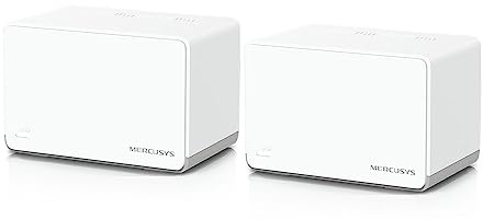 MERCUSYS WiFi 6 Mesh AX1800Mbps, 3 Gigabit Ethernet Ports, Parental Control, Connects Up to 150 Devices, 2 Pieces with Coverage Up to 350㎡, Mercusys Halo H70X (2-Pack)