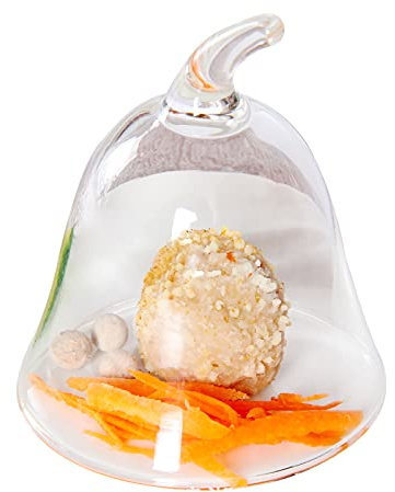 ZEELYDE Food Covers,Splatter Covers,Glass Dome, Clear Bell Dome Cover Fruit Dome Cheese Dome Strawberry Dome Wedding Cupcake Dome 8cm Easy to Clean Cake Stands