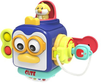 seveclotree Montessori Spielzeug Ab 1 Jahr,Busy Sensorisches Aktivitätswürfelspielzeug für Babys,Reisespielzeug Spielzeug für 6 12 18 Monate Kleinkind Spielzeug