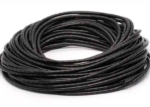 Gestion et organisation des lignes électriques, 1 manchon de câble for enroulement de fil en spirale de 4 mm, 6 mm, 8 mm de diamètre intérieur, organisateur de tube de protection for cordon(Black,OD 6