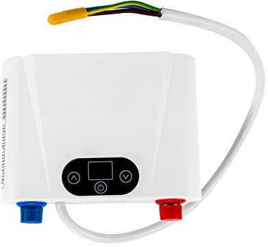 Chauffe-eau électrique instantané - Petit chauffe-eau instantané - 220 V - Mini appareil de cuisine - 5,5 kW - Robinet mural avec affichage LED de la température - Pour lavabo, cuisine, évier