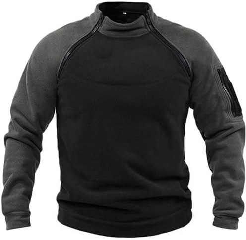 Pull en polaire pour homme, militaire, veste polaire d'extérieur à manches longues en polaire décontractée, pulls chauds tactiques de combat à fermeture éclair, sweatshirts coupe-vent militaires