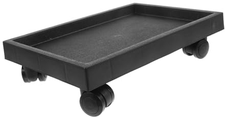 Yardenfun Soporte para Plantas con Ruedas Bandeja Rectangular de Templado Base Móvil Resistente y Fácil de Limpiar para Interiores y Jardines